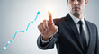 © MdMojibor - Visualizing Business Growth A Businessman's Touch on an Ascending Graph Symbolizing Progress and Success in a Corporate Environment