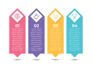 Wall Mural - vector infographic design business template with icons and 4 options or steps. can be used for proce