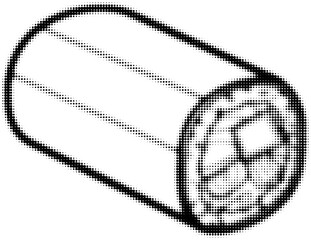 Wall Mural - black and white halftone illustration of a log with visible rings and texture