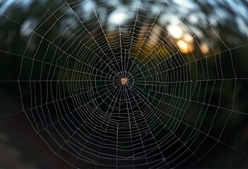 Cobweb Panoramic Capture a panoramic view of a cobweb using a pa
