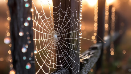 spider web with dew drops halloween theme