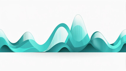 Wall Mural - Abstract Teal and White Wave Pattern