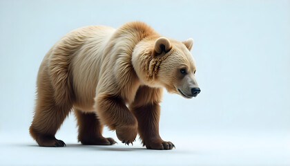 bear walking isolated on white background
