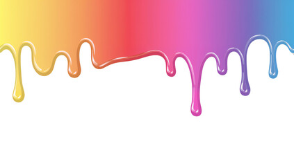 Wall Mural - vibrant rainbow hues melting downwards, a cascade of colors on a stark canvas, an expression of