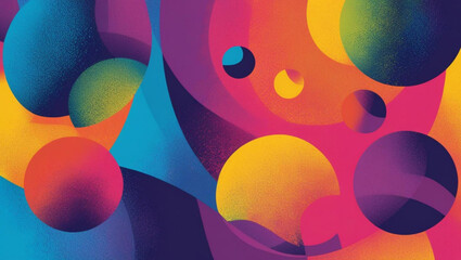 Wall Mural - Abstract Colorful Swirling Spheres and Shapes