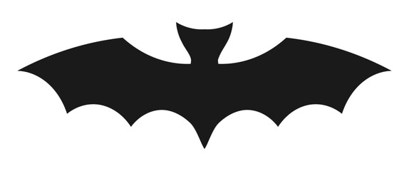 Wall Mural - black bat shape icon. halloween design element. vector illustration