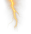 © Alexandr Peers - Bright yellow lightning bolt with glowing electric branches isolated on transparent background in PNG perfect for weather visuals power and energy concepts