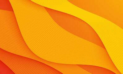 Wall Mural - abstract orange vector background with a flowing wave pattern and soft gradient lines