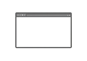 Blank browser window interface isolated on transparent background