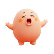 © DreamCanvas - 3d icon of cute sleepy character yawning with arms outstretched, isolated on transparent background