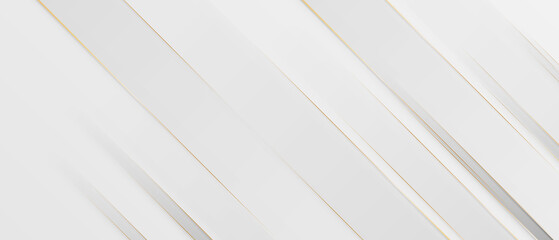 Canvas Print - abstract modern white background paper cut style with golden line luxury concept