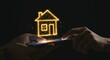 © Cleverson - Hands hold a smartphone displaying a glowing digital house icon, illustrating modern real estate technology and connectivity.