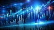 © MDMAHFUZULALAM - Abstract digital stock market trading graph with blue neon lights and data analysis, representing financial growth and economic trends in a futuristic business environment