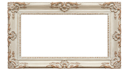 Ornamental antique frame for display isolated PNG with Transparent Background