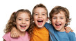 © Shanza - Three cheerful children embracing and laughing isolated PNG with Transparent Background
