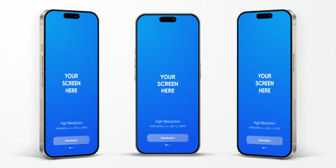 Poster - realistic smartphone mockup. mobile phone vector with isolated on white background. device front vie