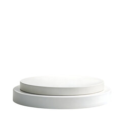 Minimalist white round podium for product display a clean and modern presentation stage isolated on transparent background