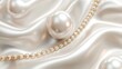 © Mary - Close-up of luxurious pearls resting on soft satin fabric enhancing elegance and beauty in a delicate setting