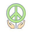 © Mariam - Hands holding a green peace symbol
