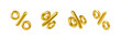 © lightgirl - Set of gold 3d render percent sign icon. Realistic design element. Percentage symbol, discount or sale sign. Vector illustration Black Friday Sale