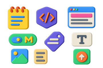 Set of colorful icons for a computer program