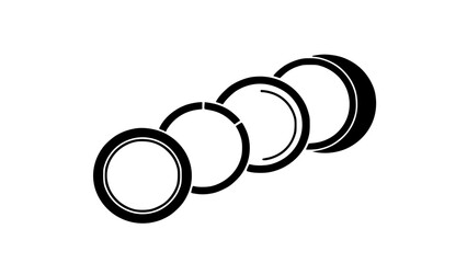 Four segmented circle rings infographic element isolated on white background