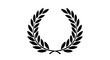© Dimmy - Laurel wreath minimalist in a white background black and white icon