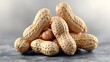 © Darunee - Full-frame camera shot at 50mm focal length, semi-circular peanut arrangement, sharp foreground detail, soft side lighting for gentle shadows