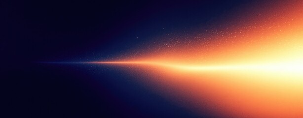 Wall Mural - Abstract Horizon Shine With Orange Light Streaks, Minimalist Dark Blue Design
