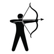 © Khalid - Black silhouette of a person aiming a bow and arrow archery sport 1