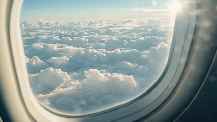 Wall Mural - clouds seen through an airplane window