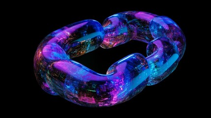 Wall Mural - a captivating and colorful chain links. this stunning visual showcases a blend of light and color. p