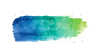 Wall Mural - vibrant watercolor brushstroke with splatters on isolated transparent presentation ready