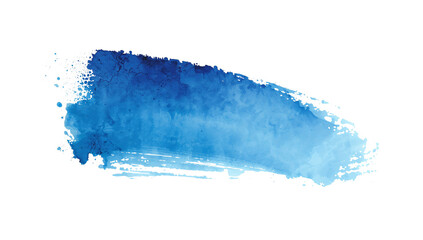 Wall Mural - expressive cerulean brushstroke with artistic splatters and isolated pristine ambiance for