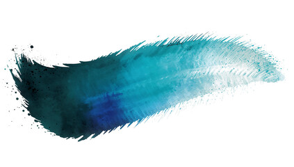 Wall Mural - aquarelle blue brush stroke isolated on transparent background art element wallpaper illustration