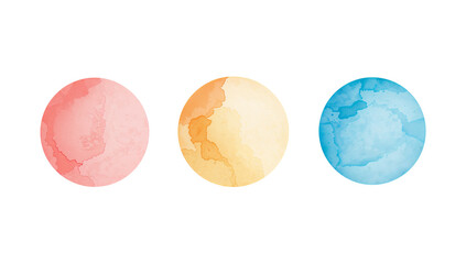 Wall Mural - watercolor celestial bodies illustration evoking cosmic phenomena or dreamlike planets on