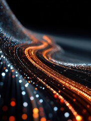 Wall Mural - a dynamic representation of a digital data stream this image features an abstract pattern of glowing
