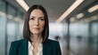 © ai - Confident Businesswoman Corporate Headshot in Glass Hallway