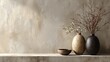 © Photo Hub - Minimal warm clay plaster wall with handcrafted subtle finish.