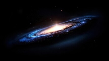 Wall Mural - a spiral galaxy with a bright yellow star in the center