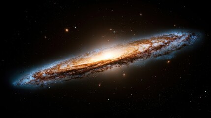 Wall Mural - a spiral galaxy with a bright yellow center