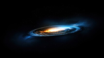 Wall Mural - a dark space with a bright blue and orange swirl