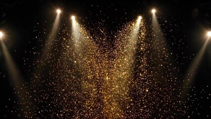 Wall Mural - Golden Particle Stage Background Material Golden Beam Particle Convergence