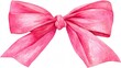 © Hamza - Elegant Pink Bow Watercolor Illustration on White Background