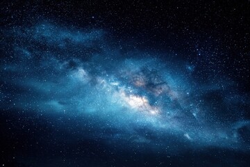 Wall Mural - Celestial Constellation. Stunning Night Sky with Shimmering Stars and Galaxy in Deep Blue