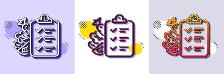 Wall Mural - diet menu line icon. halftone dotted pattern. gradient icon with grain shadow. low calories food sig