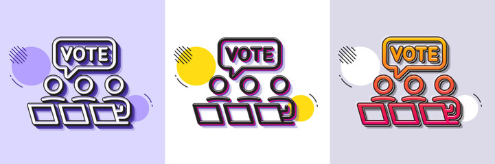 Wall Mural - online voting line icon. halftone dotted pattern. gradient icon with grain shadow. internet vote sig