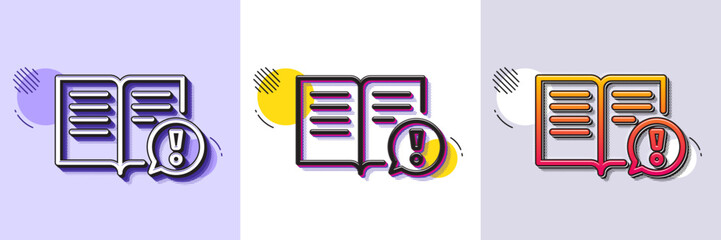 Wall Mural - interesting facts line icon. halftone dotted pattern. gradient icon with grain shadow. exclamation m