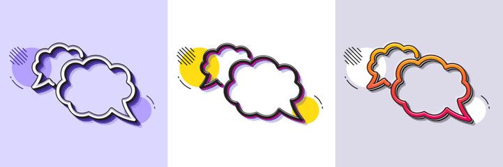 Wall Mural - messenger line icon. halftone dotted pattern. gradient icon with grain shadow. comic speech bubble s