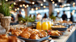 © ABF_MATEO - Buffet featuring pastries, juice, and assorted breakfast items. Delicious food for a great start to the day! Tasty and fresh.